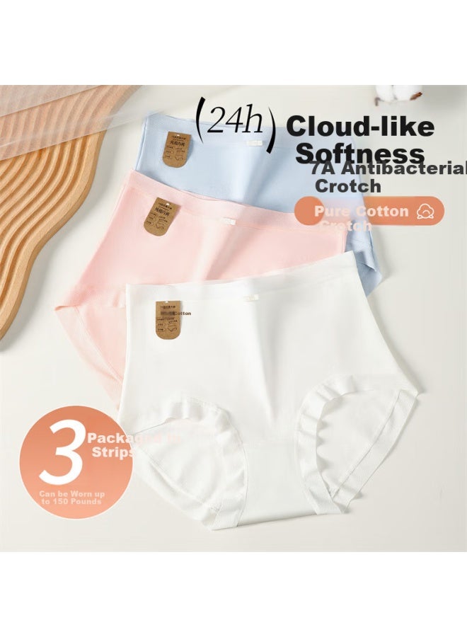 Ordifen Ordifen 3-pack High-waisted Pure Cotton Light Tummy Control High Elasticity Seamless Plus Size Women's Underwear  - Image 2