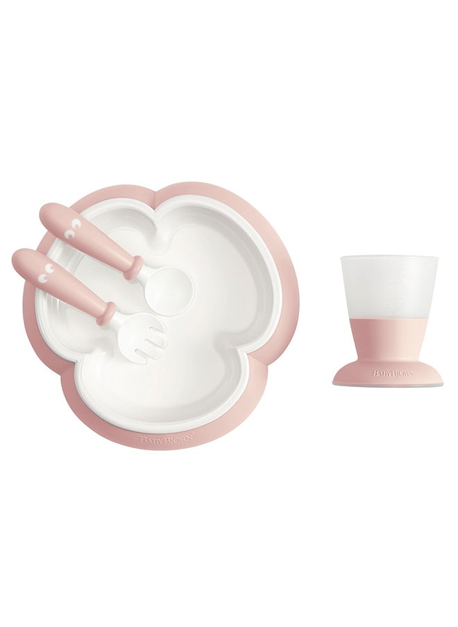 BABYBJORN 4 Pcs Set Baby Feeding Set - Powder Pink  - Image 1