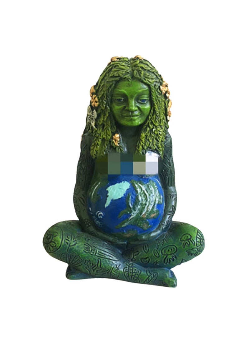 Green Resin Crafts Mother Earth Statue, European Desktop Decoration, Home Decoration Sculpture Statue - Image 1