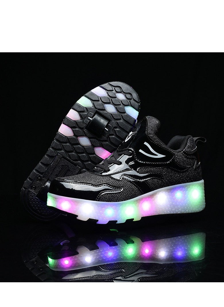 xppier LED Flash Light Fashion Shiny Sneaker Skate Shoes With Wheels And Lightning Sole  - Image 5
