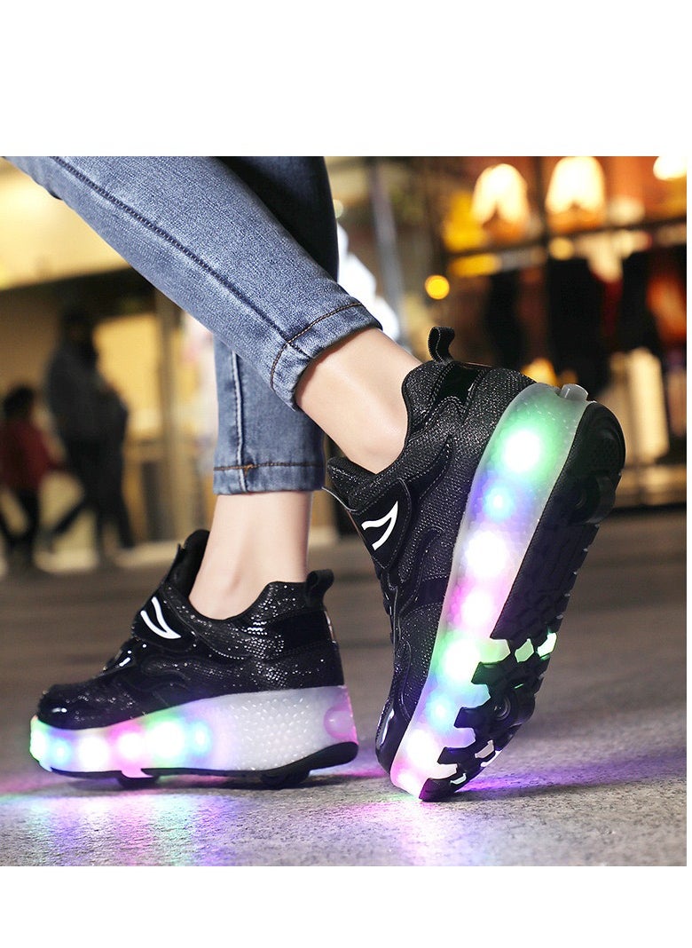 xppier LED Flash Light Fashion Shiny Sneaker Skate Shoes With Wheels And Lightning Sole  - Image 3