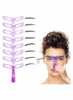 Eyebrow Stencils Eyebrow Template, Eyebrow Grooming Stencil Shaping Kit, 8 Styles Reusable Eyebrow Stencil with Handle and Strap, Washable