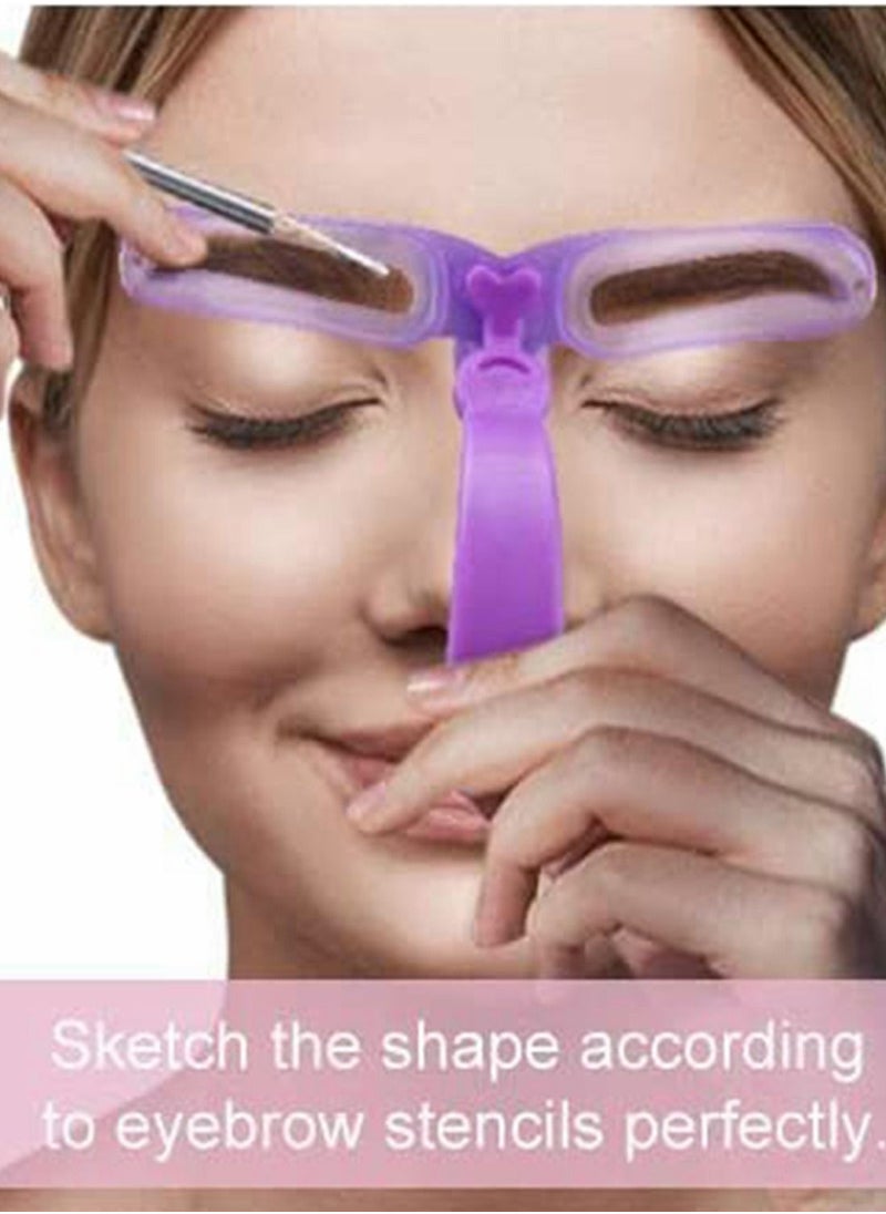Excefore - Eyebrow Stencils Eyebrow Template, Eyebrow Grooming Stencil Shaping Kit, 8 Styles Reusable Eyebrow Stencil with Handle and Strap, Washable - Image 1