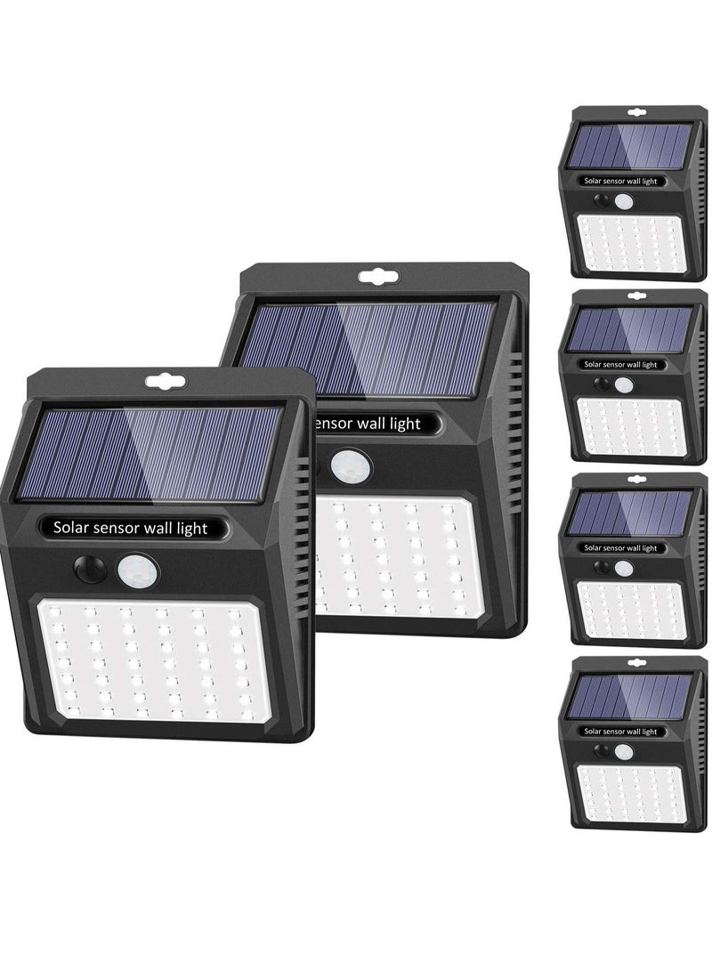 Generic Solar Lights Outdoor [6 Pack/3 Working Mode], Solar Security Lights Solar Motion Sensor Lights Wireless IP 65 Waterproof Outdoor Lights for Garden Fence Patio Garage (42 LED) - Image 1