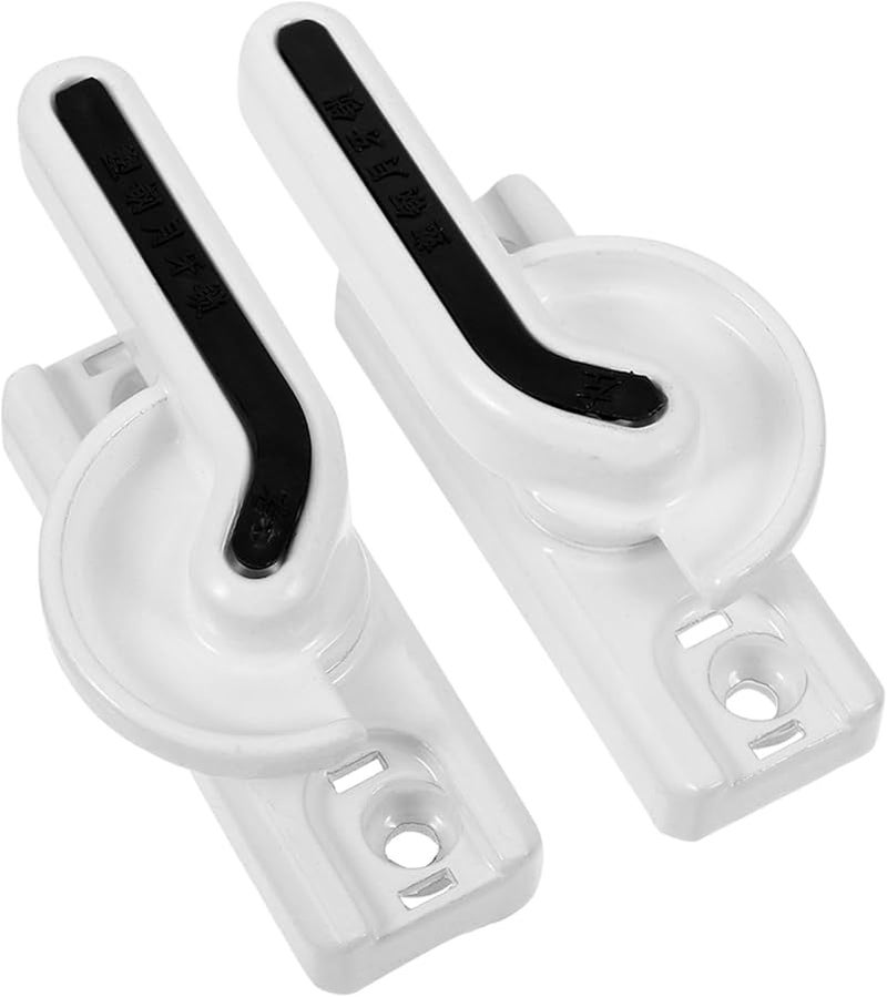 2Pcs White Window Sash Lock Sturdy Sliding Window Design Enhanced Security Home Replacement - Image 2