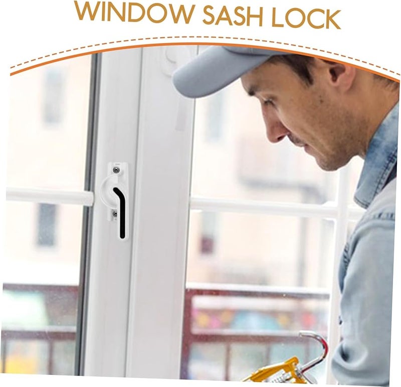 2Pcs White Window Sash Lock Sturdy Sliding Window Design Enhanced Security Home Replacement - Image 4