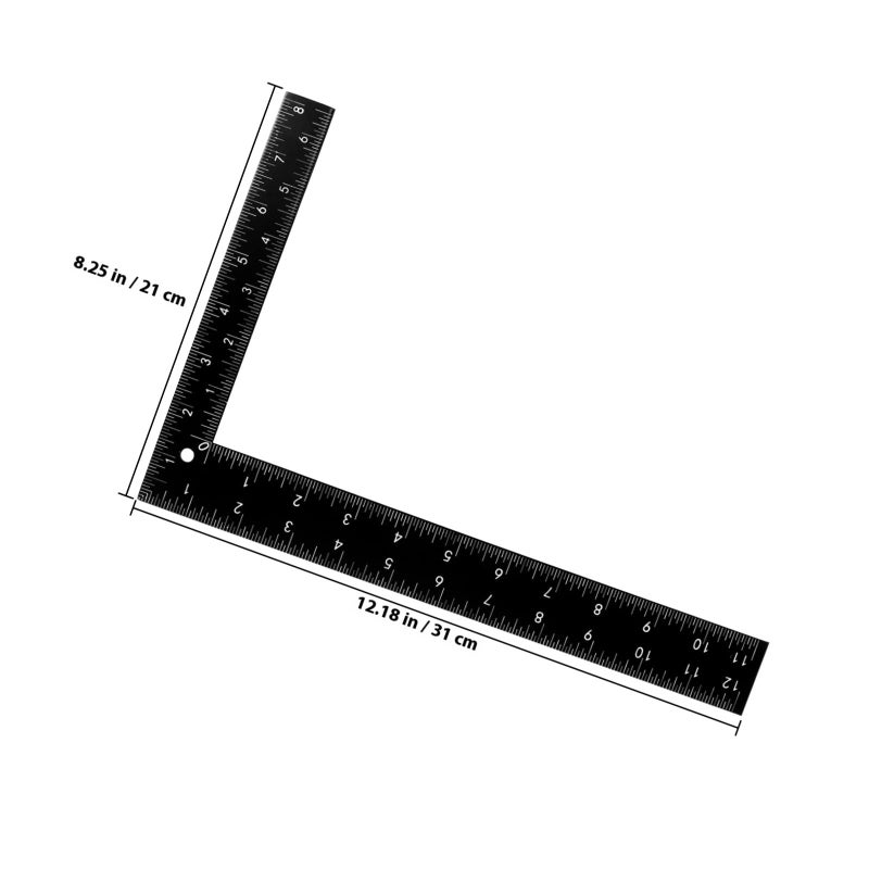 IMIKEYA L Shaped Metal Framing Square Carpenter Ruler Right Angle Measuring Tool - Image 3