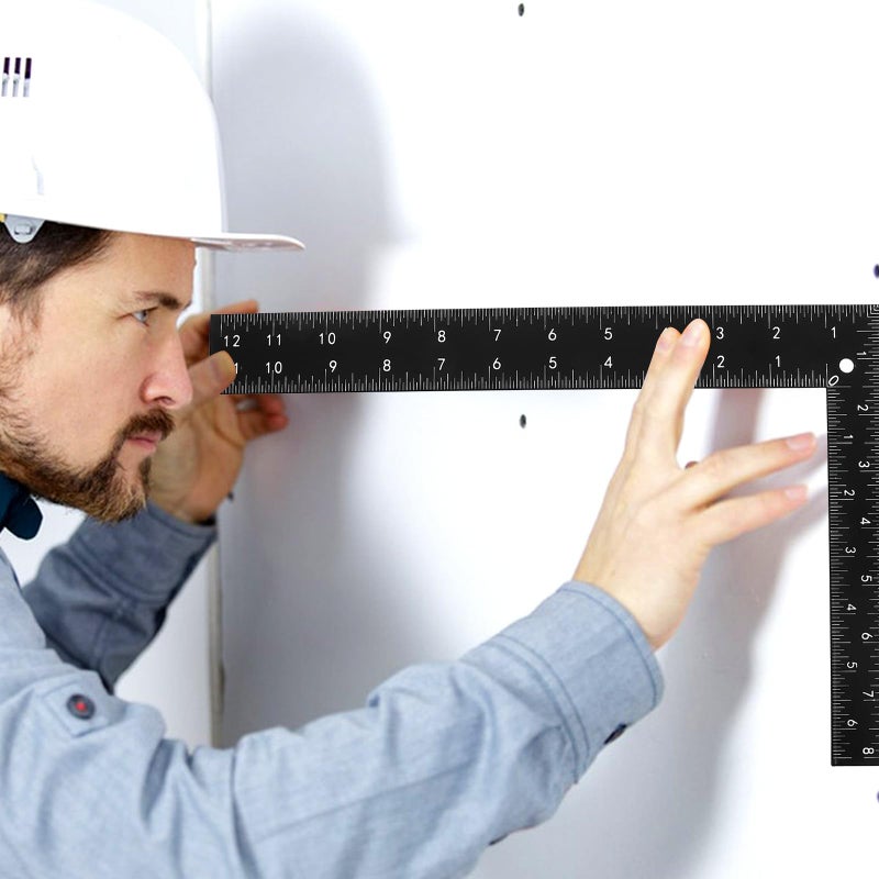 IMIKEYA L Shaped Metal Framing Square Carpenter Ruler Right Angle Measuring Tool - Image 5