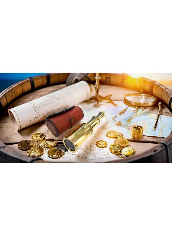NAUTICALMART Solid Brass Handheld Telescope 6" - Nautical Pirate Spy Glass With Free Case  - Image 3