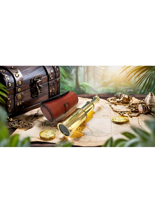 NAUTICALMART Solid Brass Handheld Telescope 6" - Nautical Pirate Spy Glass With Free Case  - Image 4