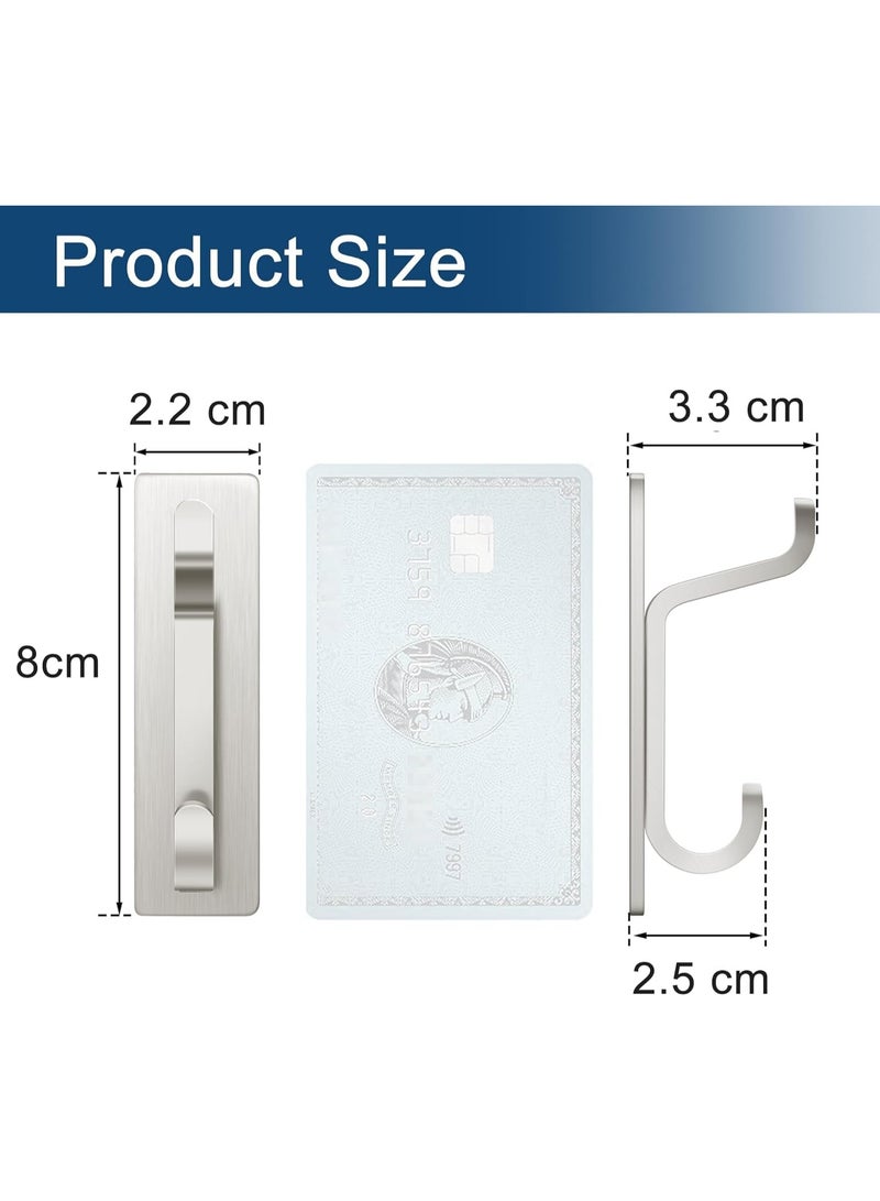 Adhesive Wall Hook, Bathroom Towel Rack, Kitchen Dishcloth Hanger, Adhesive Coat Rack, Wall Mount Without Drilling, Waterproof, Rustproof, Silver, 4 Pieces Brand: pickpiff - Image 5