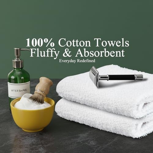 STF Linen Hand Towels (Pack of 24) White Economy Towels Salon Towels - 100% Cotton Spa Towel – 16 x 27 Inches Highly Absorbable, Facial, Gym, Hair, Face Towel Bulk - Image 3