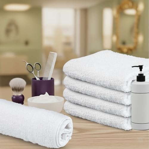 STF Linen Hand Towels (Pack of 24) White Economy Towels Salon Towels - 100% Cotton Spa Towel – 16 x 27 Inches Highly Absorbable, Facial, Gym, Hair, Face Towel Bulk - Image 5