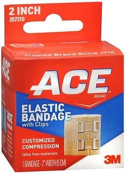 Elastic Bandage with Clips 2 Inch Pack of 4
