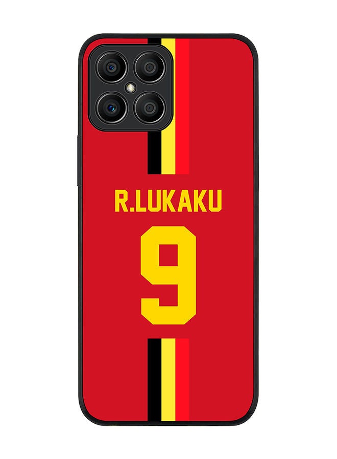 Stylizedd Rugged Black edge case for Honor X8 Slim fit Soft Case Flexible Rubber Edges Anti Drop TPU Gel Thin Cover - Football Team - Belgium Player Name - R.Lukaku - Image 1