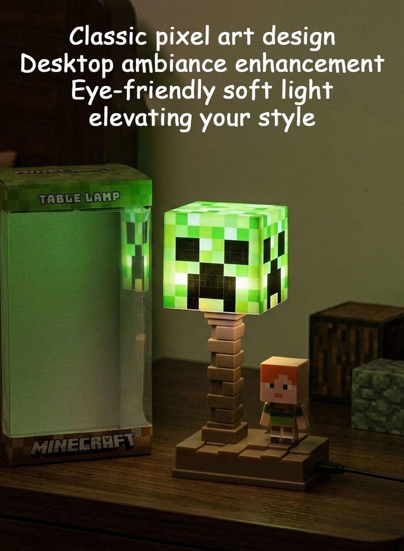 ماين كرافت مصباح ليلي LED مستوحى من ماينكرافت، يعمل باللمس، سطوع وتأثيرات إضاءة قابلة للتعديل، قابل لإعادة الشحن عبر منفذ USB، مثالي لتزيين غرف النوم. - Image 5