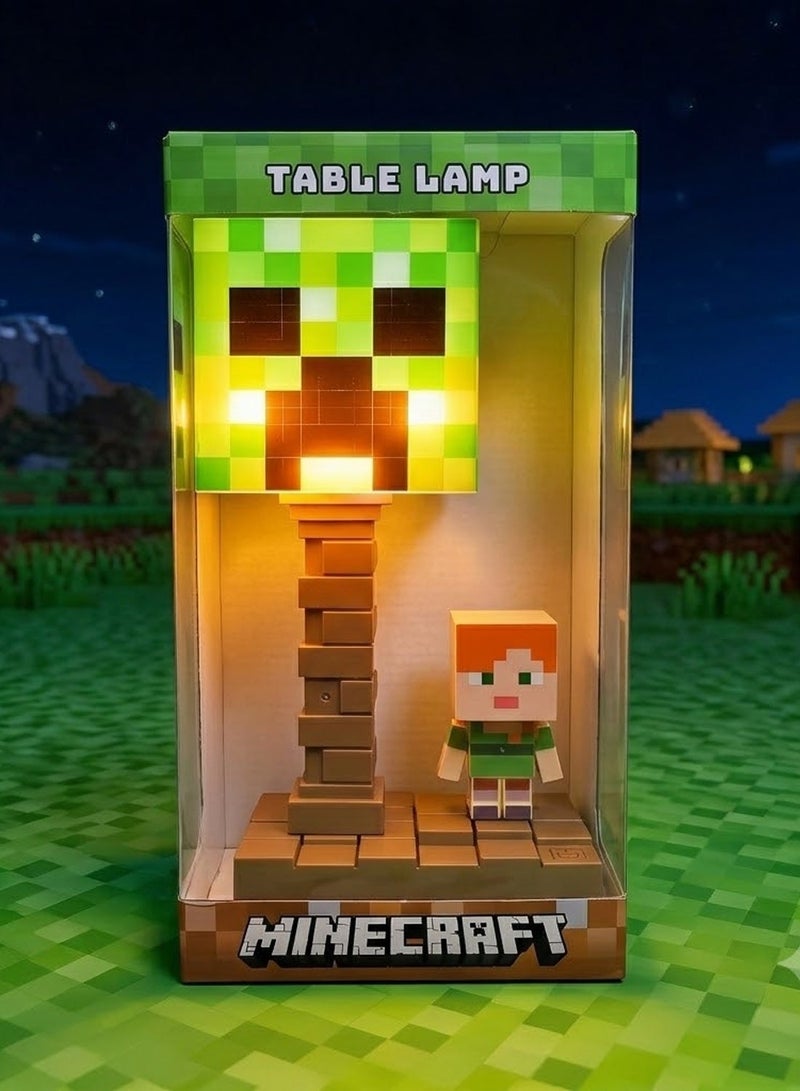 ماين كرافت مصباح ليلي LED مستوحى من ماينكرافت، يعمل باللمس، سطوع وتأثيرات إضاءة قابلة للتعديل، قابل لإعادة الشحن عبر منفذ USB، مثالي لتزيين غرف النوم. - Image 1