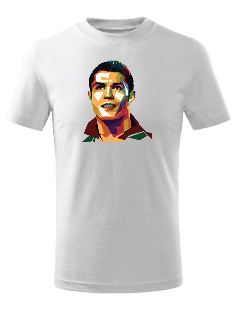 PRINTSHOP4ME Portugal Soccer Printed Round neck cotton Tshirt for Sports fan unisex Adults and Kids White - Image 1