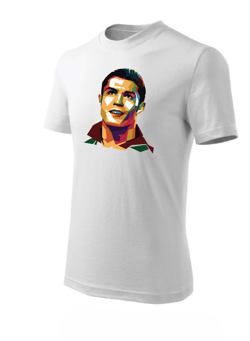 PRINTSHOP4ME Portugal Soccer Printed Round neck cotton Tshirt for Sports fan unisex Adults and Kids White - Image 2