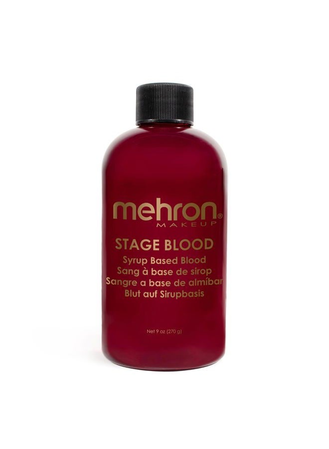 mehron Makeup Stage Blood | Realistic For Halloween | Washable Fake Blood for Special FX, Stage & Screen, Halloween, & Cosplay (9 oz) (Bright Arterial)  - Image 1