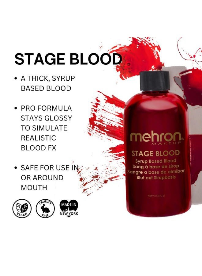 mehron Makeup Stage Blood | Realistic For Halloween | Washable Fake Blood for Special FX, Stage & Screen, Halloween, & Cosplay (9 oz) (Bright Arterial)  - Image 3