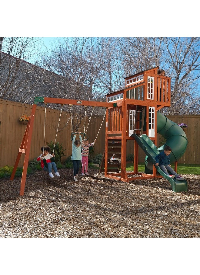 KidKraft Kidkraft F29085 Austin Swing Set/Playset, Brown  - Image 3