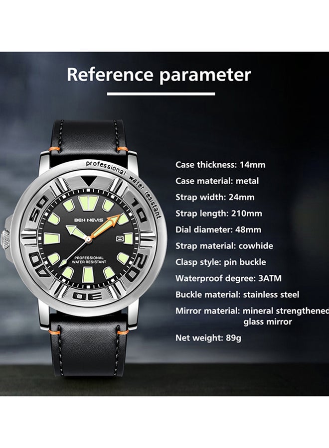 BEN NEVIS Waterproof Quartz Wrist Watch for Men - BN3019G-Black - Image 4
