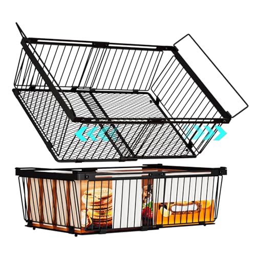 ANJUBAN Large Freezer Organizer Bins，Upgraded Bottom Leak-Proof net，Fit 10 to 20 Cu.Ft Deep Freezer，2 Pack， Expandable Stackable Chest Freezer Organizer Bins , for Fridge, Deep Freezer, Cabinet - Image 1
