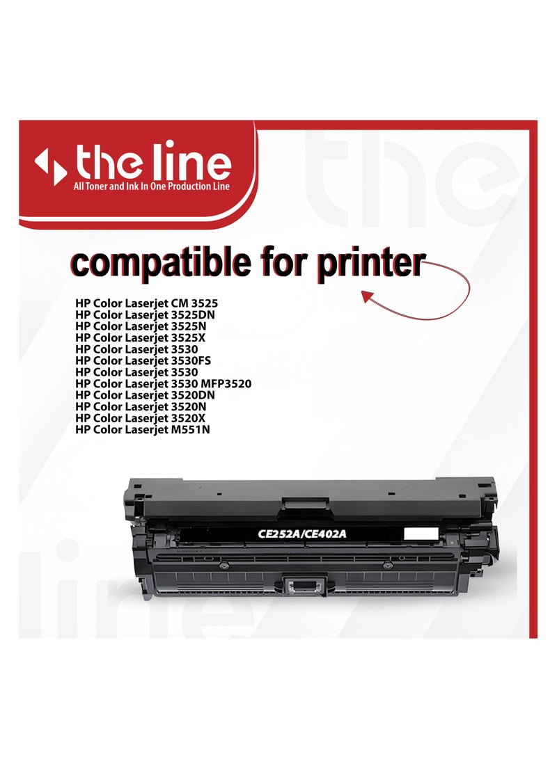 The line 504A CE252A Compatible Color Toner Cartridge for HP Color Laserjet CM3525| 3525DN| 3525N| 3525X| 3530| 3530FS| 3530MF| 3530 MFP| 3520| 3520DN| 3520N| 3520X| 3525| 3525DN| 3525N| 3525X/M551N