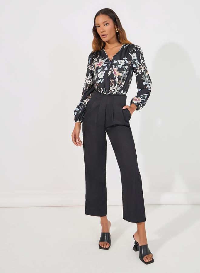 Styli Floral Print V Neck Bodysuit  - Image 2