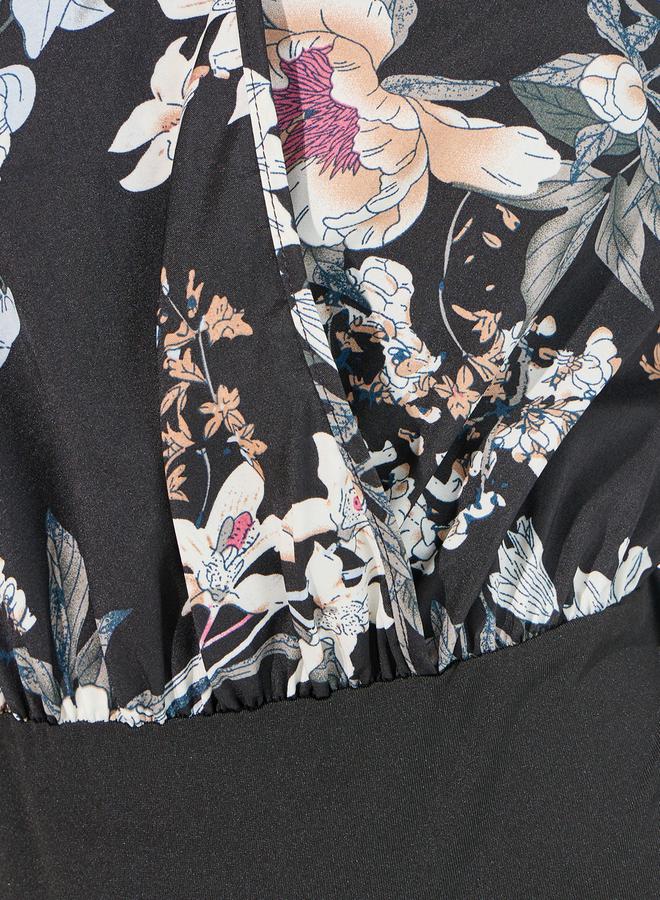 Styli Floral Print V Neck Bodysuit  - Image 4