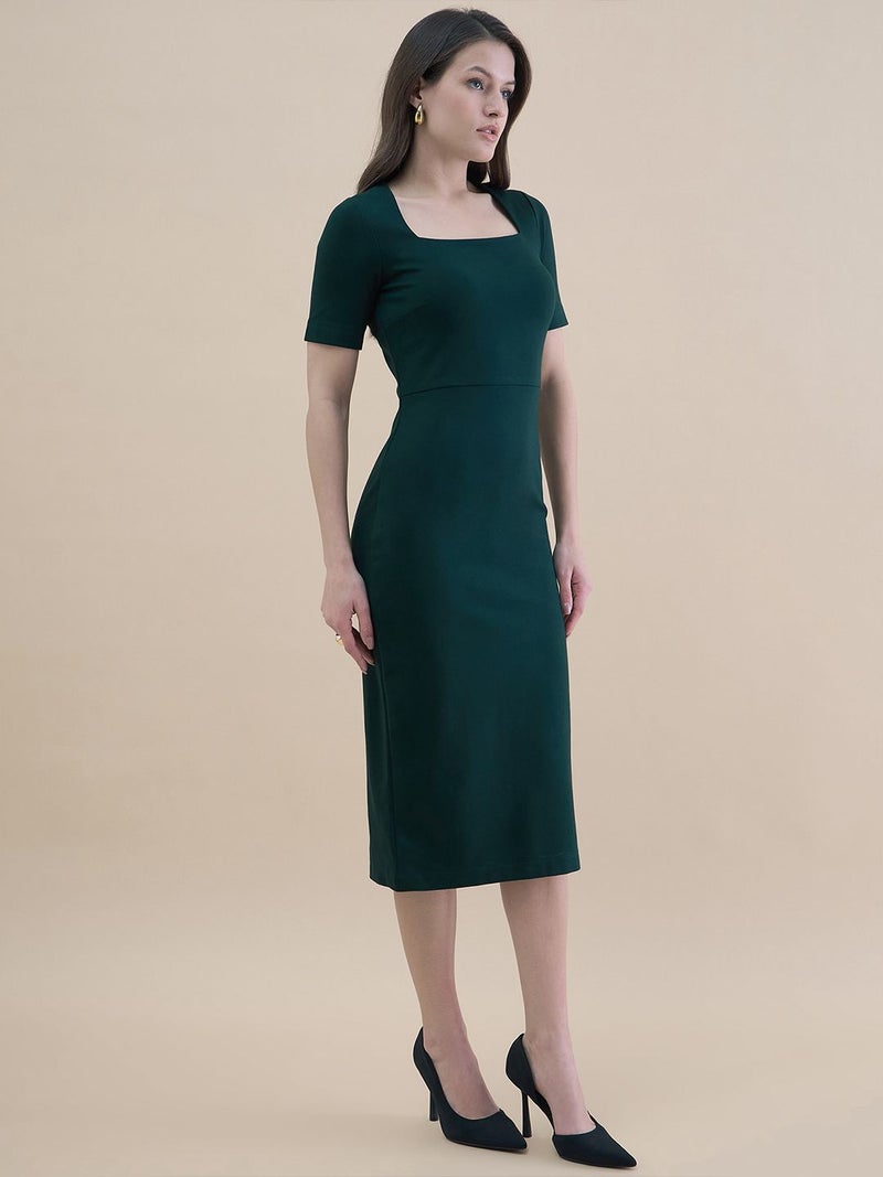Powersutra Elegant Green Bodycon Dress for Women - Image 5