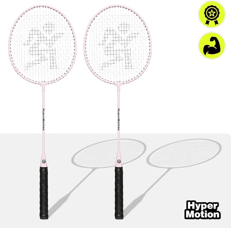HyperMotion Badminton Set of 2 Steel Rackets and Oxford Fabric Carry Bag Leisure Game for Garden, Park and Beach, Beginners - Image 2