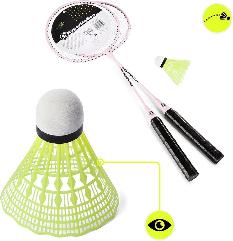 HyperMotion Badminton Set of 2 Steel Rackets and Oxford Fabric Carry Bag Leisure Game for Garden, Park and Beach, Beginners - Image 4