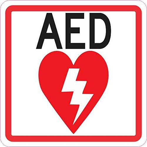 StickerTalk AED Vinyl Sticker 4 inches by 4 inches - Image 1