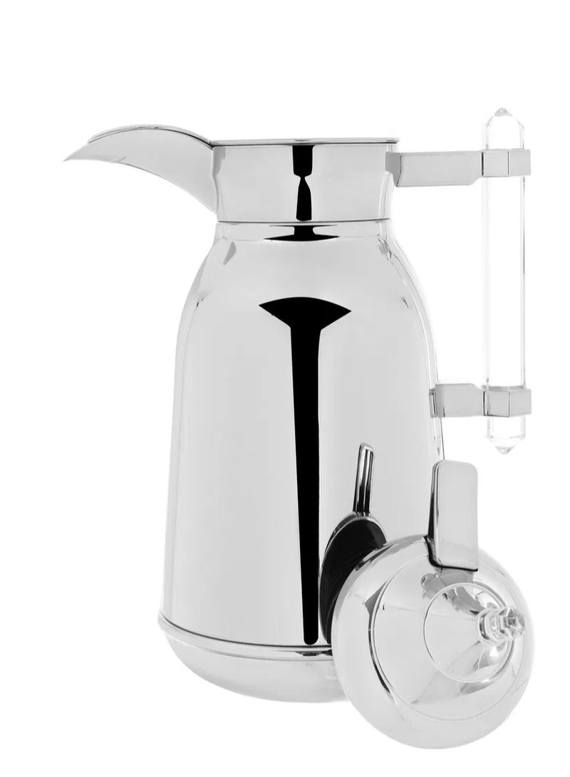 السيف غاليري طقم ترامس شهد السيف غاليري، 1 / 1 لتر، بيد شفاف، قطعتين، حافظة داخلية زجاج حراري، هيكل خارجي استيل - فضي - Image 5