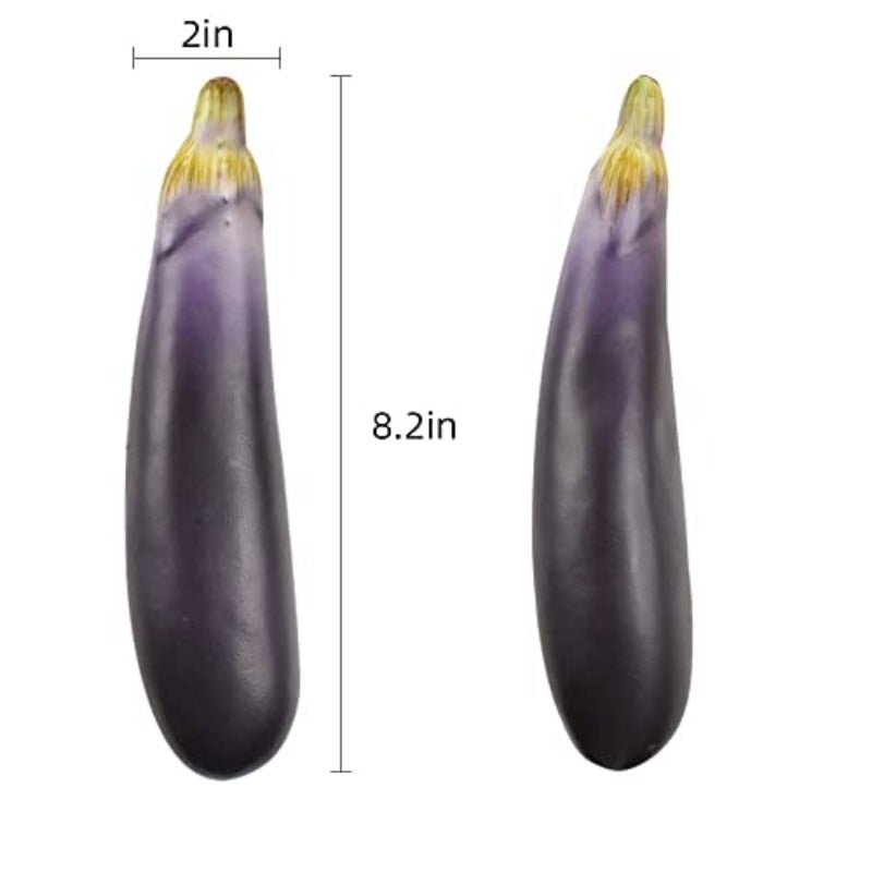 خضروات باذنجان اصطناعية محاكاة باذنجان زائف ديكور منزلي ديكور مطبخ تصوير دعامة ديكور مكتبي 3 قطع - Image 2