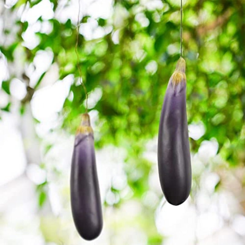 خضروات باذنجان اصطناعية محاكاة باذنجان زائف ديكور منزلي ديكور مطبخ تصوير دعامة ديكور مكتبي 3 قطع - Image 5