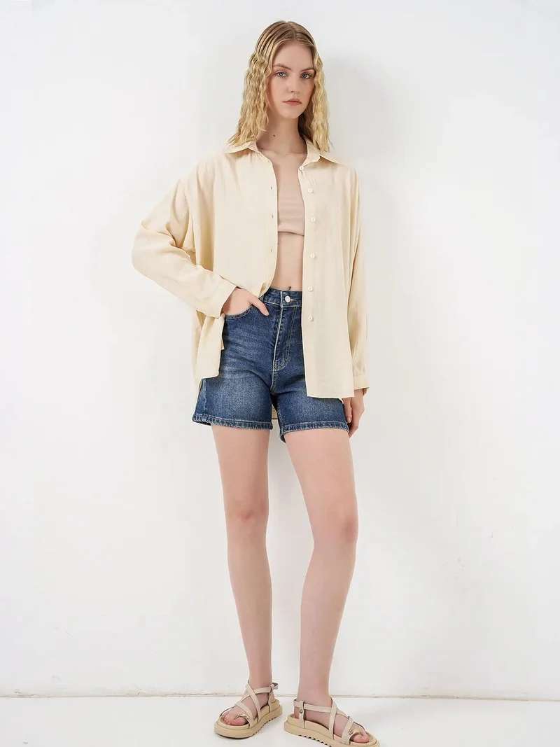 بيغ دارت BDART Oversized Long-Sleeve Button-Up Shirt