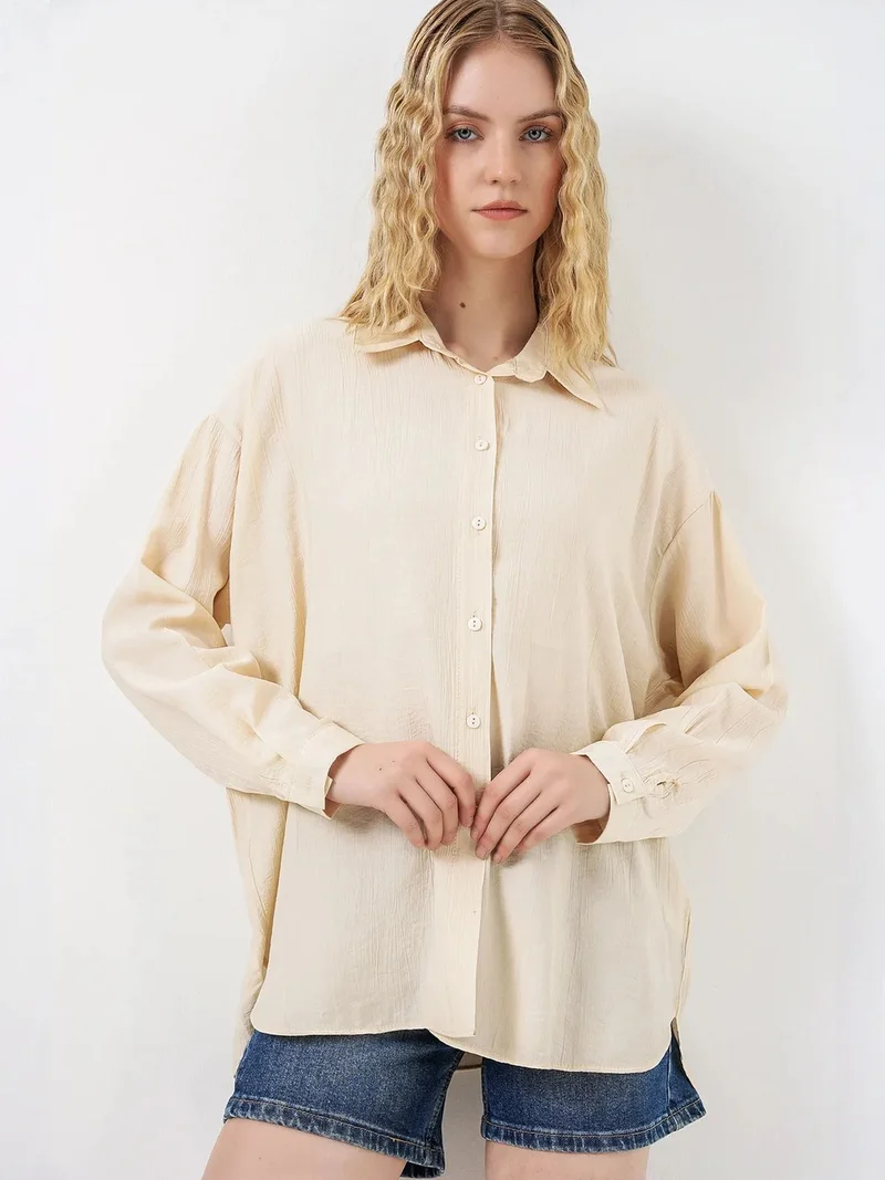 بيغ دارت BDART Oversized Long-Sleeve Button-Up Shirt