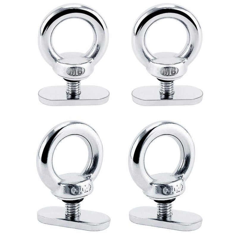 VTurboWay 4 Pack 316 SS Track Mount Tie Down Eyelet, Hold Bungee Cord or Ropes Up to 0.6" - Image 1