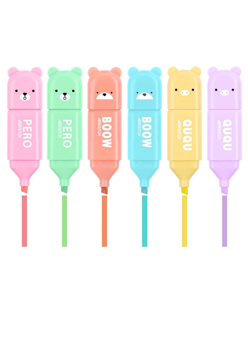 Excefore Novelty Cartoon Bear Highlighter Pens, Pastel Colors Highlighter Set, Mild Soft Chisel Tip Pastel Highlighters Marker Pens, for Adults Kids Students, Office School Supplies (18 Pcs) - Image 1