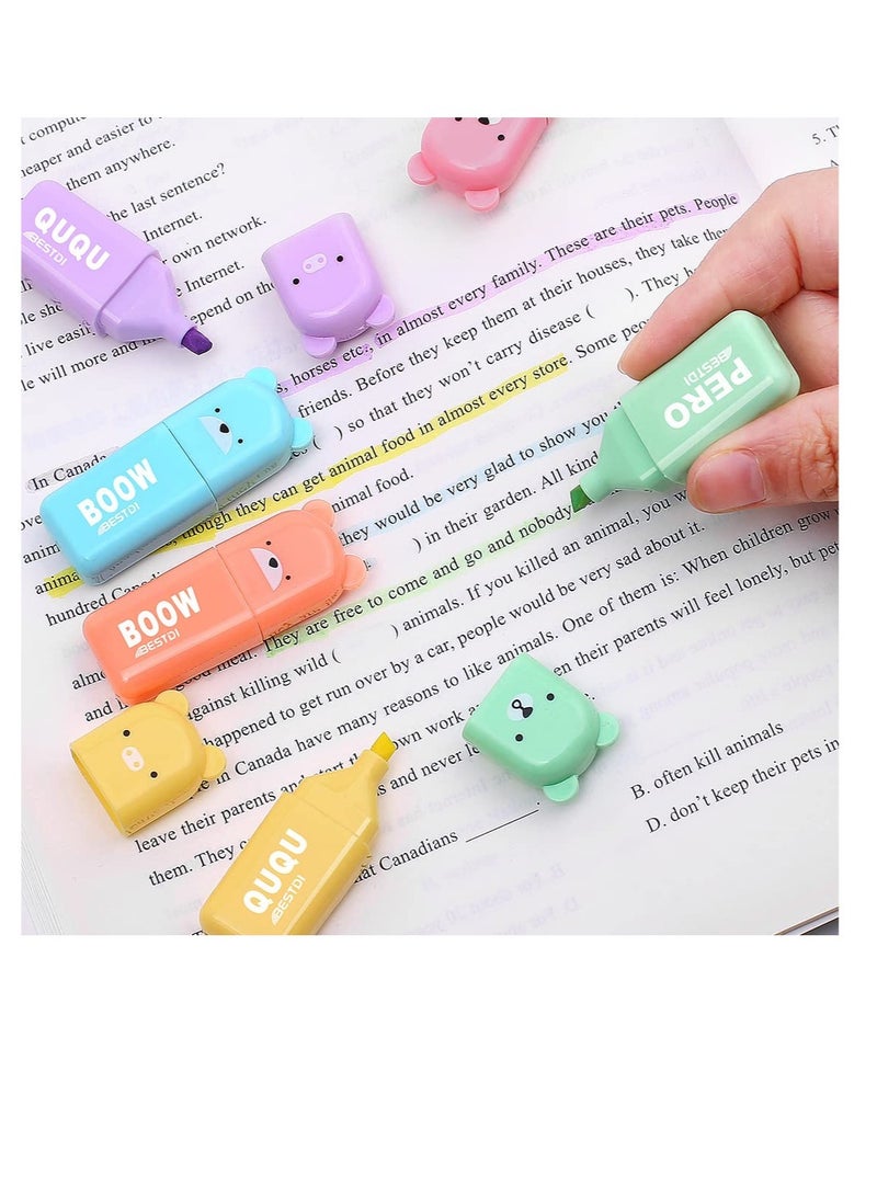 Excefore Novelty Cartoon Bear Highlighter Pens, Pastel Colors Highlighter Set, Mild Soft Chisel Tip Pastel Highlighters Marker Pens, for Adults Kids Students, Office School Supplies (18 Pcs) - Image 4