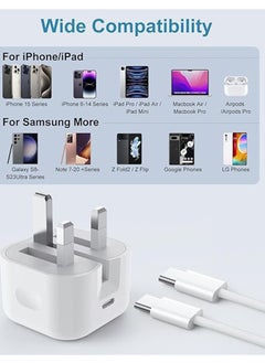 Golau 20W Fast Charger | USB C Wall Fast Charger with 2M Type C to C Charging Cord Compatible with IPhone 16/15/Pro Max/Pro/Plus and all Type C Mobile  - Image 2