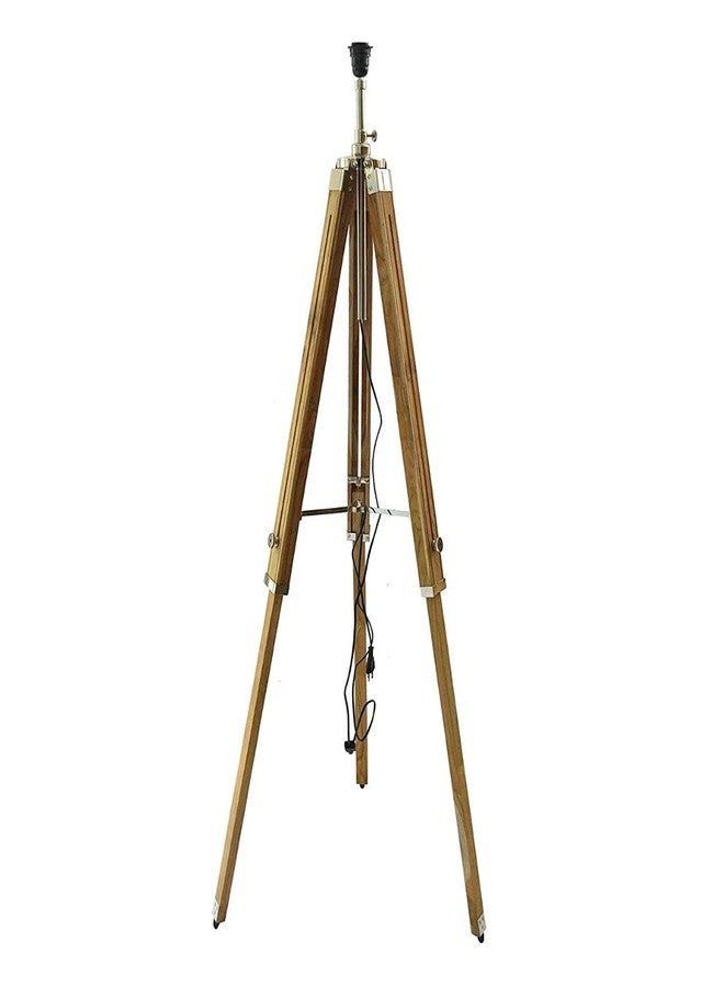 Light It Up Unique Handmade Adjustable Standing Natural Teak Wooden Big Tripod Floor Lamps Shades Stand Light (14 inches Off White Shade, Lamps Height 72 inches) Pack of 1 - Image 3