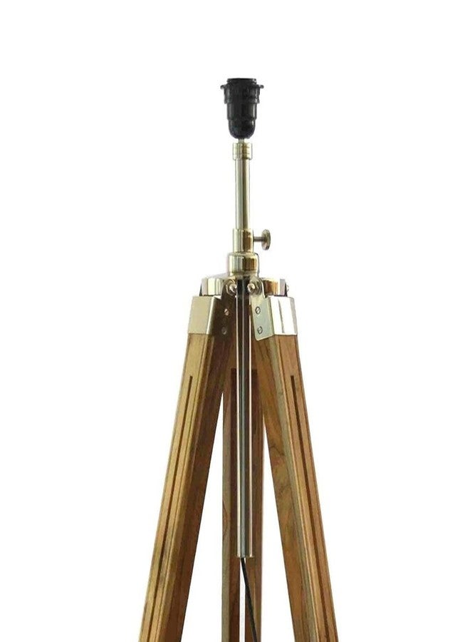 Light It Up Unique Handmade Adjustable Standing Natural Teak Wooden Big Tripod Floor Lamps Shades Stand Light (14 inches Off White Shade, Lamps Height 72 inches) Pack of 1 - Image 5