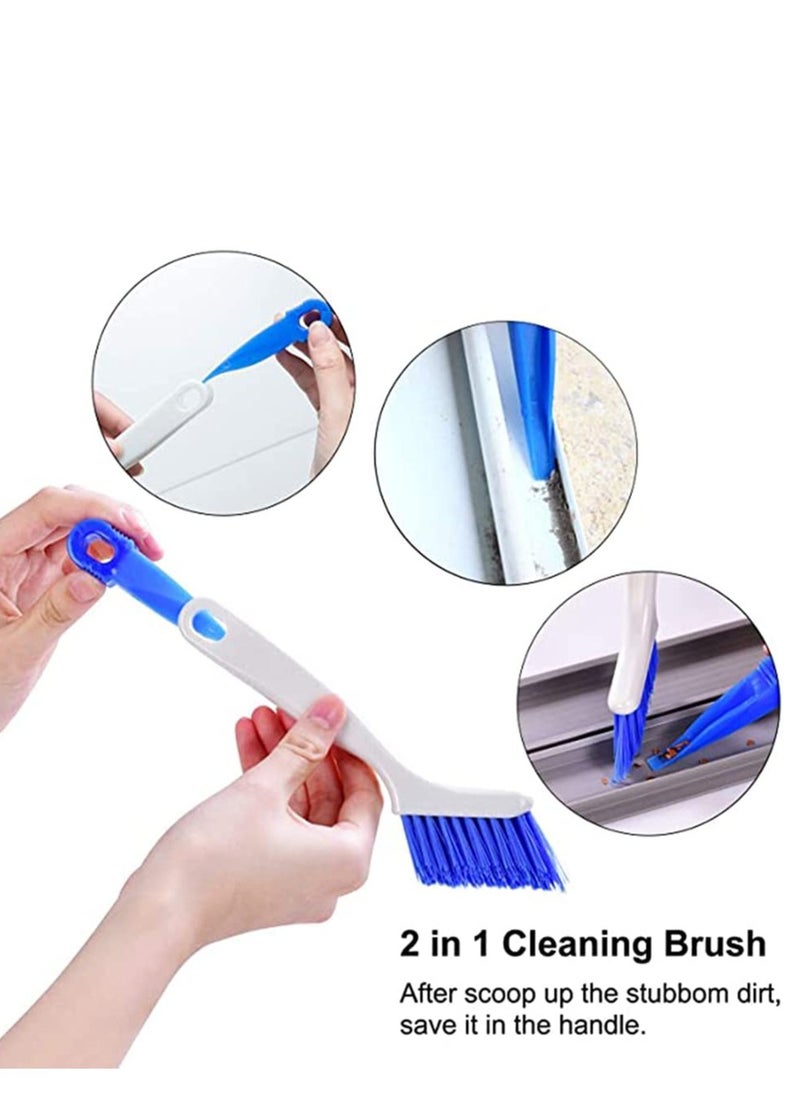 KASTWAVE - Cleaning Scrub Brush with Handle 2 Pcs Small Stiff Scrub Brush for Cleaning Sink Scrub Brush Bathroom Toilet Kitchen Edge Corner Floor Cleaner Brushes for Household Use Window Track Cleaning Brush - Image 1