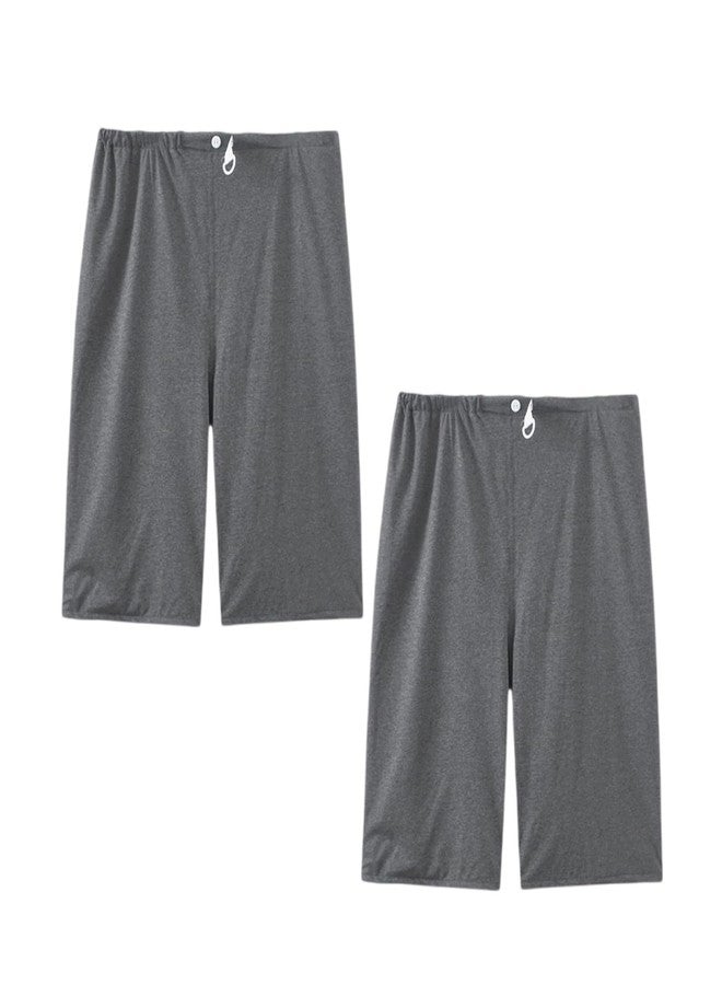 Lmaray 2 Pack Urinary Incontinence Shorts for Men/Women, Washable Leak Proof TPU Patient Care Trousers, Breathable Cotton Short for Elderly Urine Incontinence (Dark Grey-XL - Image 1