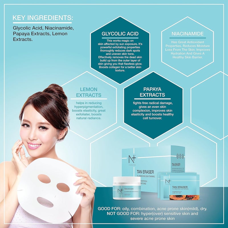 N PLUS Professional Tan Eraser Mask For Sun Tanning Pigmentation  Dark Patches 300gms - Image 2