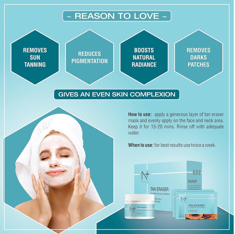 N PLUS Professional Tan Eraser Mask For Sun Tanning Pigmentation  Dark Patches 300gms - Image 3